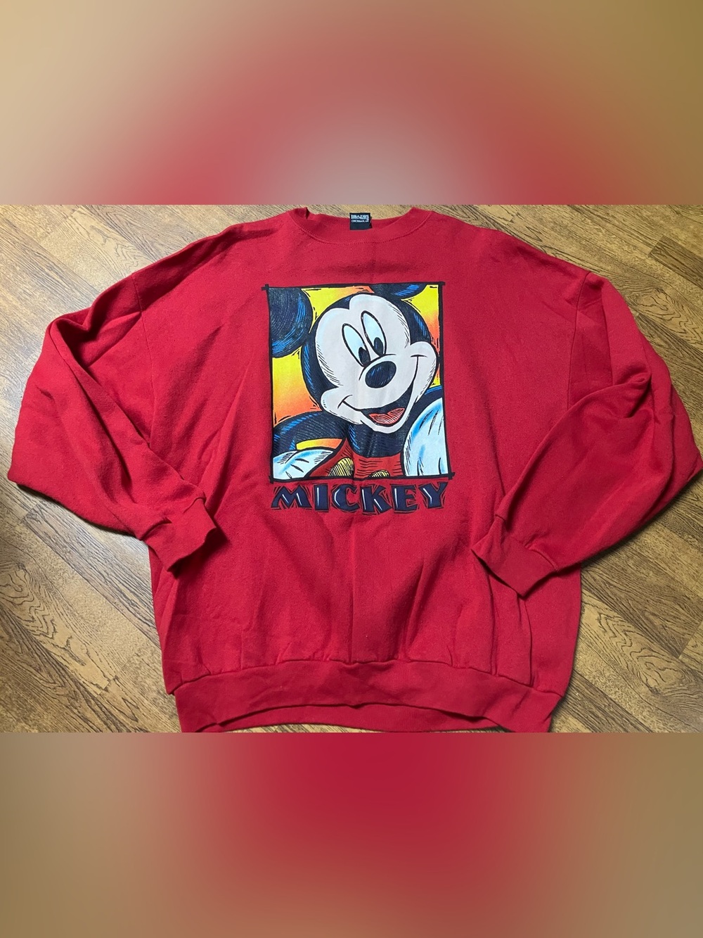 Mickey Graphic Red Crewneck Sweater - Unbranded